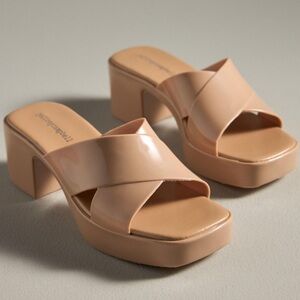 Jeffrey Campbell Blush Patent Platform Slide Heels